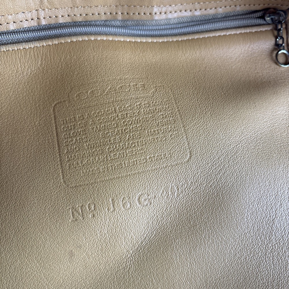 Vintage COACH Soho Duffle Tote Bag Mustard Yellow Leather Large 4082 90s USA - Picture 15 of 16